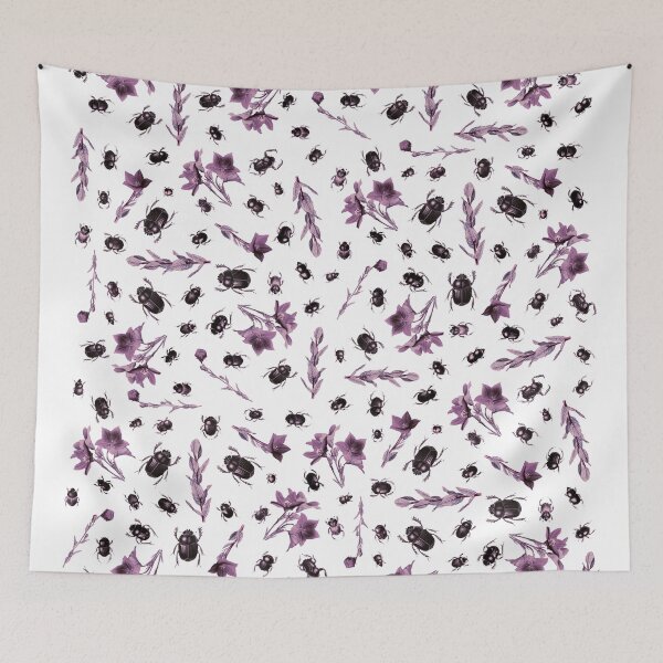 Item preview, Scarabs and Plants Violet Pattern designed and sold by zazuzanta.