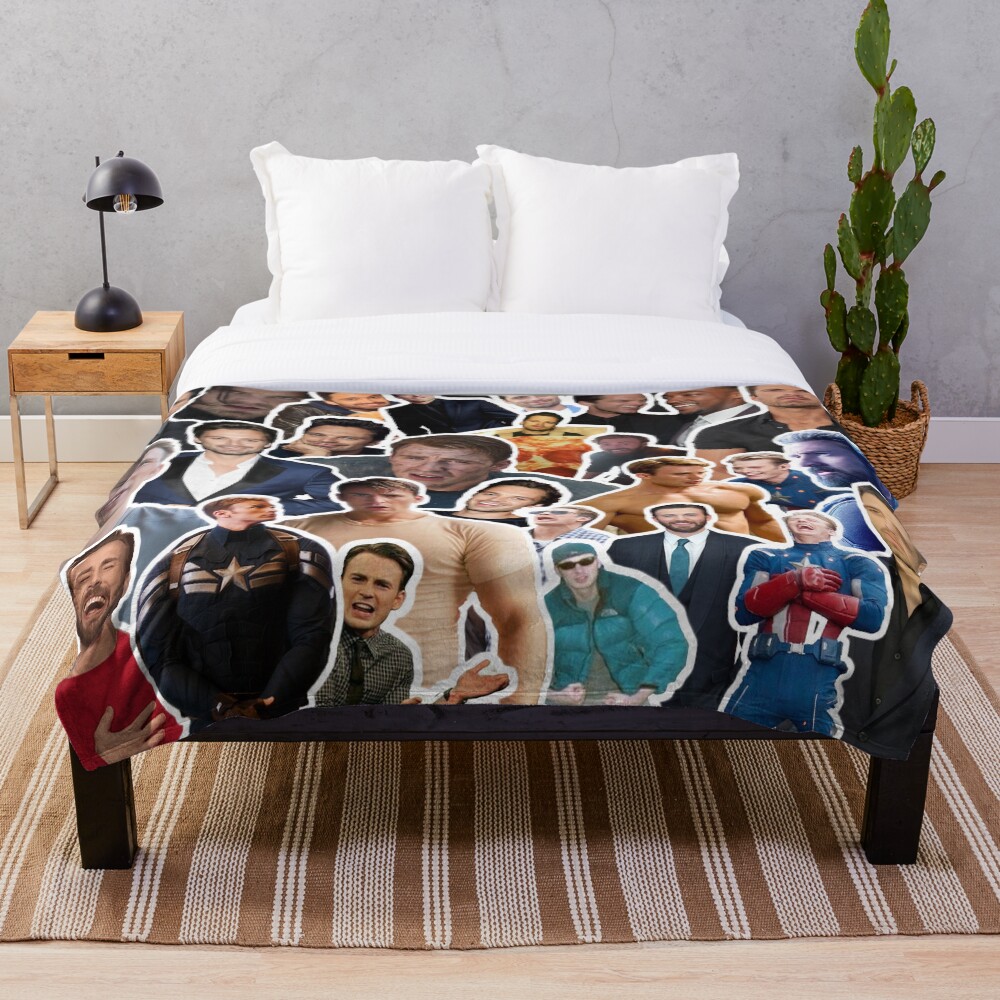 "Chris Evans and Sebastian Stan collage Throw blanket" Throw Blanket by