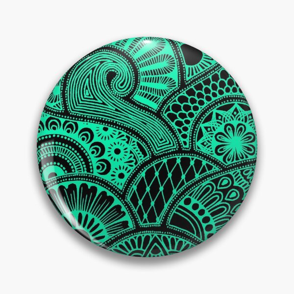 Item preview, Abstract Mandala design (cyan on black) designed and sold by Calen  Picard-Carroll.