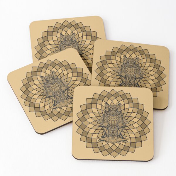 Item preview, Mandalas Dotted Owl Zentagle Mediation Dotten Pattern Art Therapy Radial designed and sold by KLINESTORE.