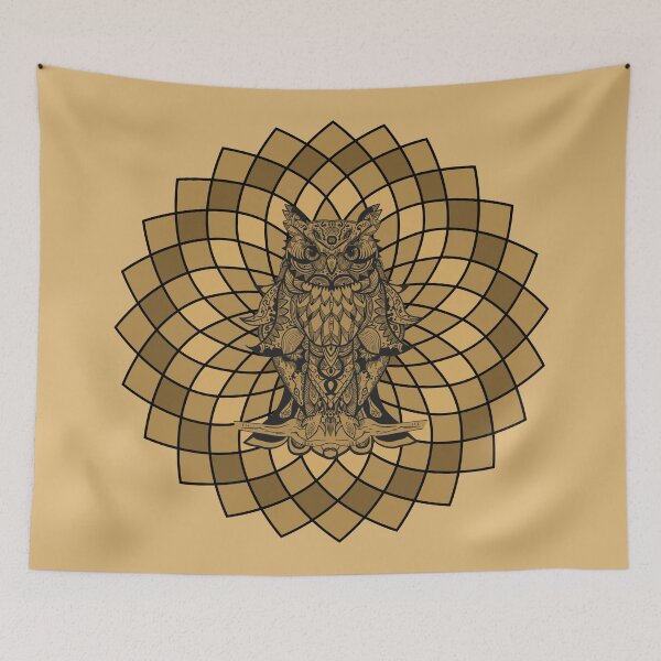 Item preview, Mandalas Dotted Owl Zentagle Mediation Dotten Pattern Art Therapy Radial designed and sold by KLINESTORE.