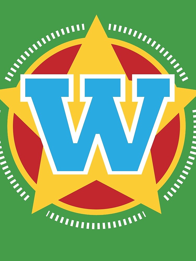 Superhero Letter W. Star and stripes by mgulin