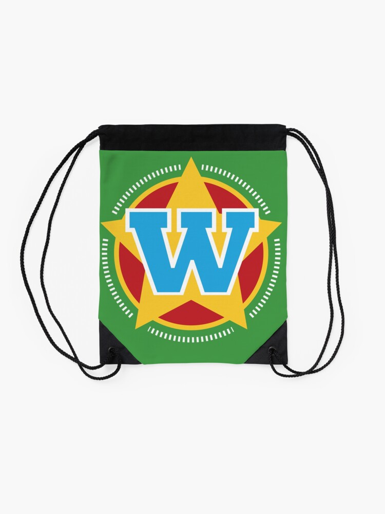 Alternate view of Superhero Letter W. Star and stripes Drawstring Bag