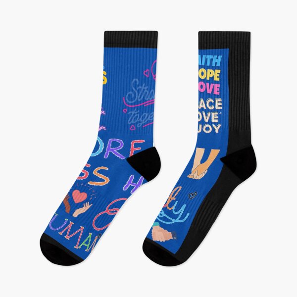 Item preview, More Love Less Hate, Stronger Together Blue Background designed and sold by NATHYSCREATION.