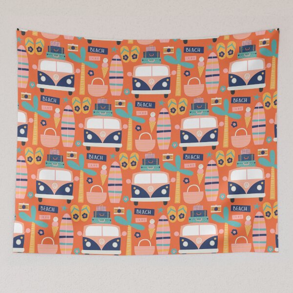 Item preview, Pattern Summer Surf Beach - Orange background designed and sold by Schuva.