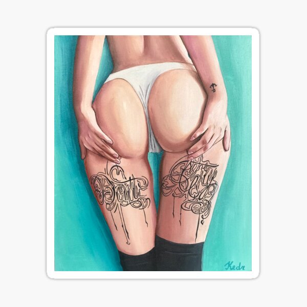 Sexy woman booty with tattoo Sticker