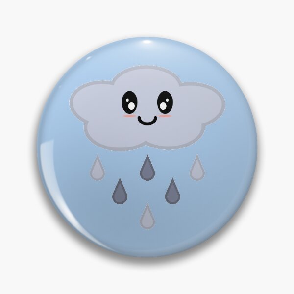 Aperçu de l'œuvre Nuage de pluie joyeux kawaii mignon en bleu clair créée et vendue par Kelly Leung.