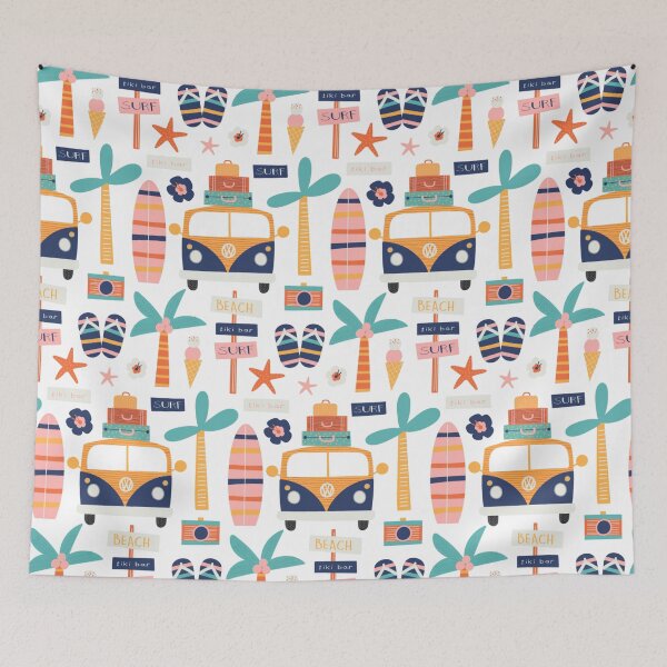 Item preview, Pattern Summer Surf Beach - white background designed and sold by Schuva.