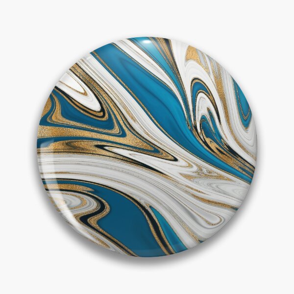 Item preview, Gold blue agate liquid marble texture fluid artwork designed and sold by CynthiaGraphics.