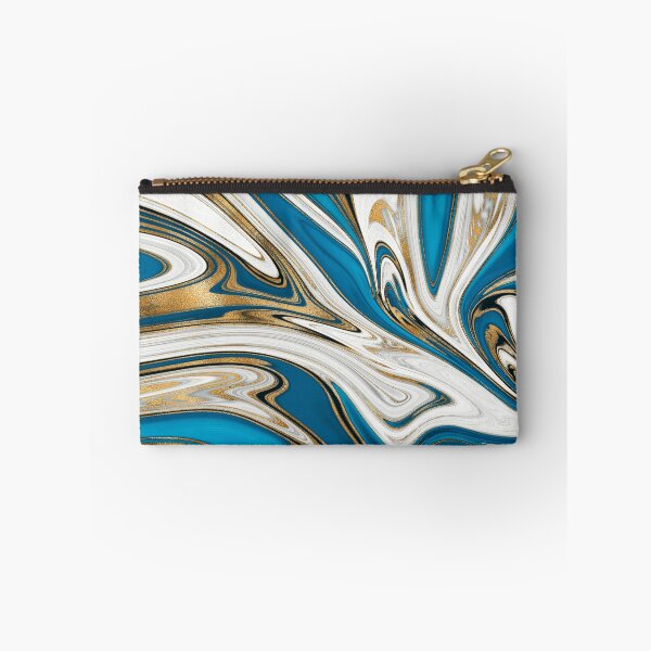 Item preview, Gold blue agate liquid marble texture fluid artwork designed and sold by CynthiaGraphics.