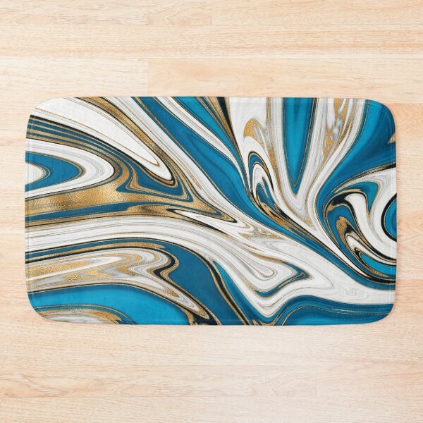 Item preview, Gold blue agate liquid marble texture fluid artwork designed and sold by CynthiaGraphics.