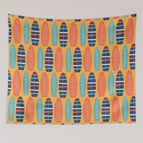 Item preview, Pattern Summer Beach Surfboard- orange background designed and sold by Schuva.