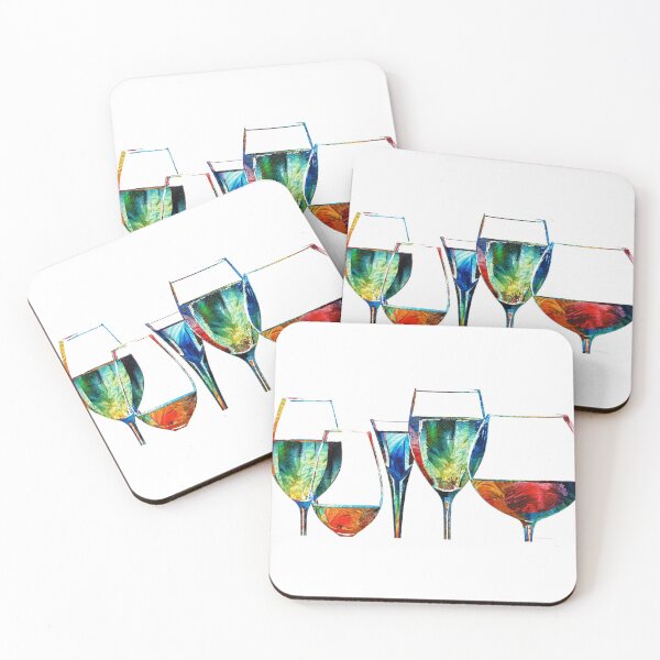 Item preview, Colorful Wine Art - Bar Friends - Sharon Cummings designed and sold by Sharon Cummings Art.