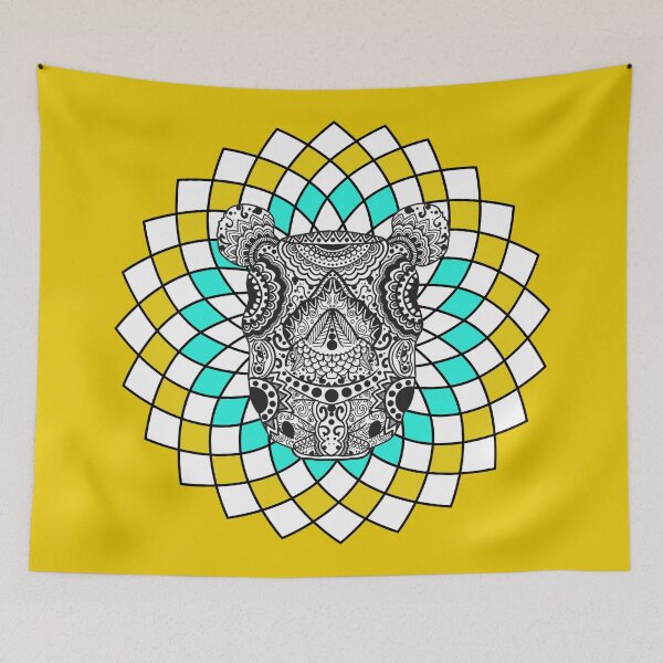 Item preview, Mandalas Dotted Zentagle Mediation Dotten Pattern rhinoceros Art Therapy Radial designed and sold by KLINESTORE.