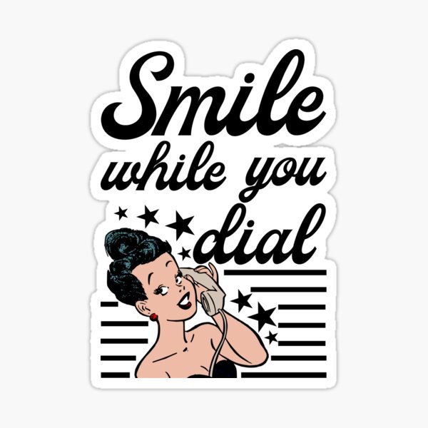 Vintage Woman Smile While You Dial Sticker