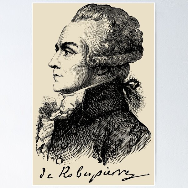 Vista previa del artículo con la obra «Boceto de Maximilien de Robespierre - Revolución Francesa, Jacobino, Revolucionario, Histórico», diseñado y vendido por SpaceDogLaika.