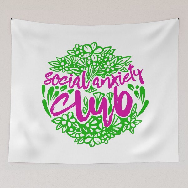 Item preview, Social Anxiety Club Flower Style (pink&green colors) designed and sold by DarrriaDesign.