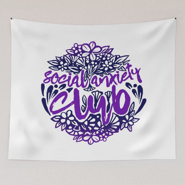 Item preview, Social Anxiety Club Flower Style (deep blue and violet colors) designed and sold by DarrriaDesign.