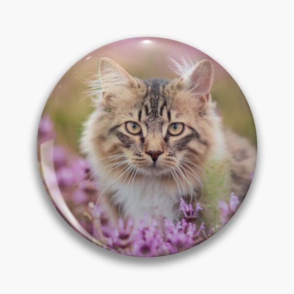 Aperçu de l'œuvre Fleurs violettes et chats créée et vendue par CatCharlie.