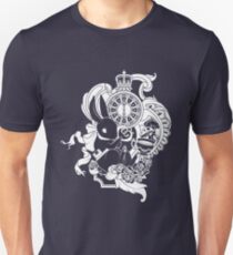 Camiseta ajustada Conejo blanco en blanco