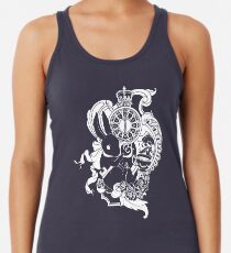 Camiseta con espalda nadadora Conejo blanco en blanco