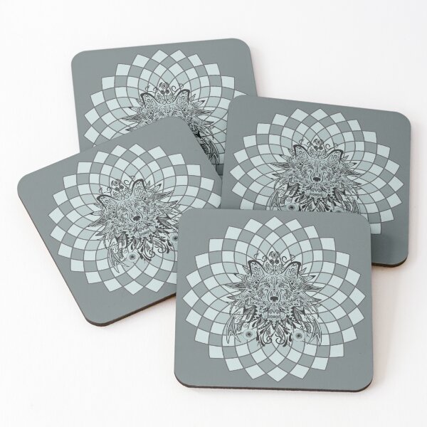 Item preview, Mandalas Dotted Wolf Zentagle Mediation Dotten Pattern Art Therapy Radial designed and sold by KLINESTORE.