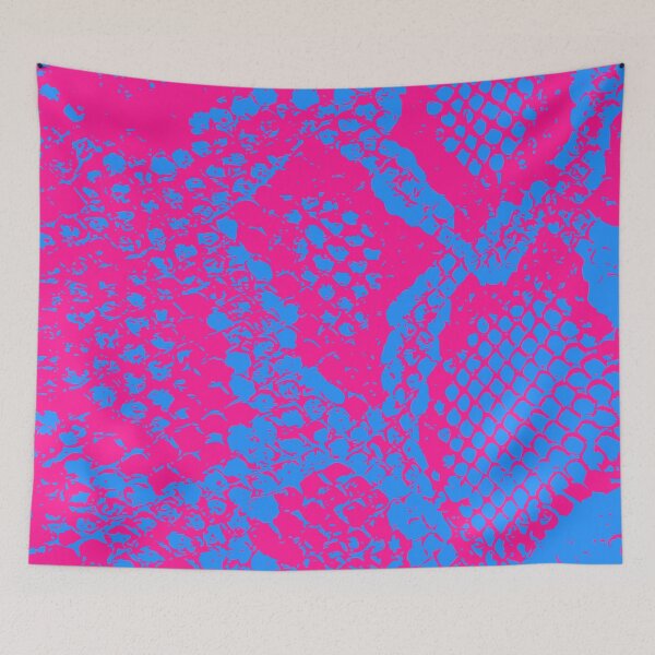 Item preview, Dodger Blue and Deep Pink Python Skin Design designed and sold by DesignFantazia.