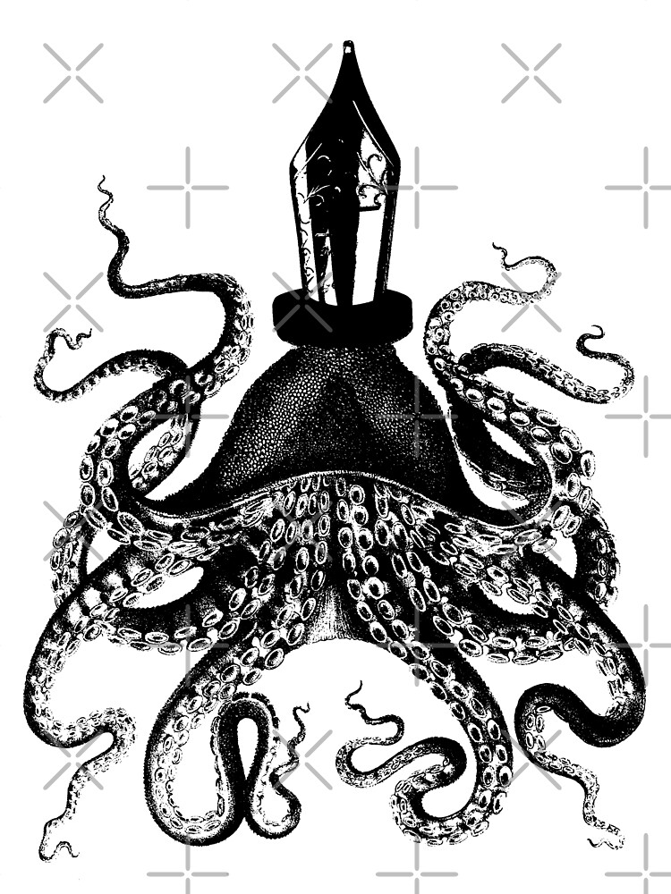 "Octopus ink pen" Poster for Sale by Redbubble