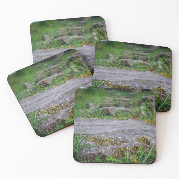 Item preview, Moss Covered Stone Rock Steps with Green Grass designed and sold by PrettyLittlePic.