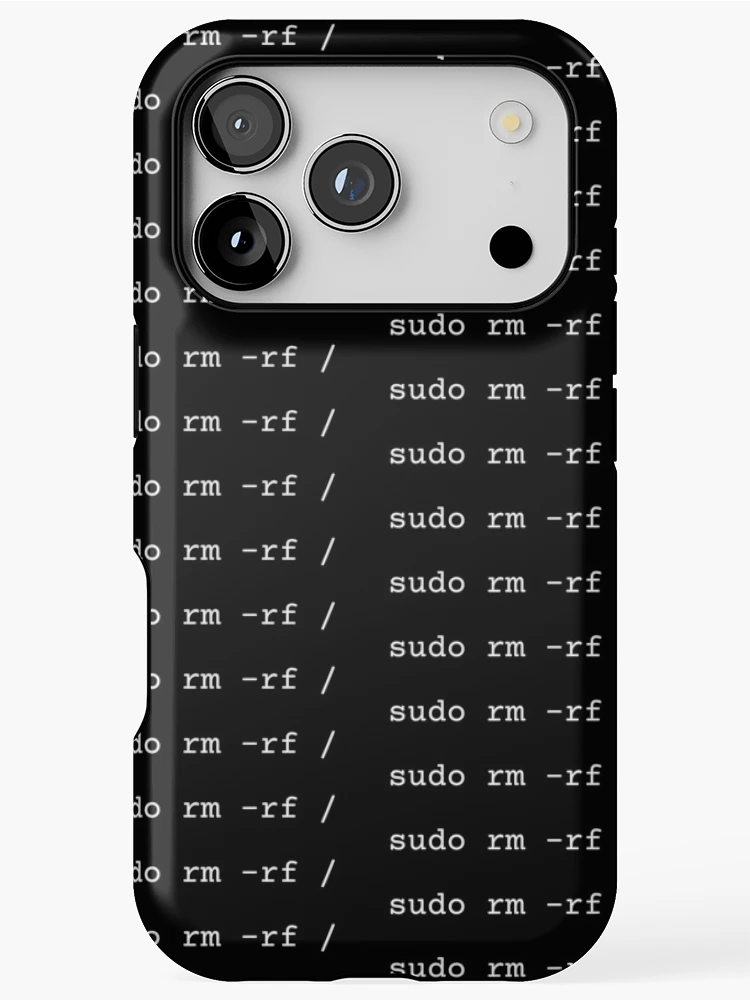 Thumbnail 1 of 4, iPhone Case, Clean start $ sudo rm -rf designed and sold by DeepProgramming.