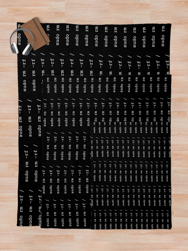 Thumbnail 5 of 6, Throw Blanket, Clean start $ sudo rm -rf designed and sold by DeepProgramming.