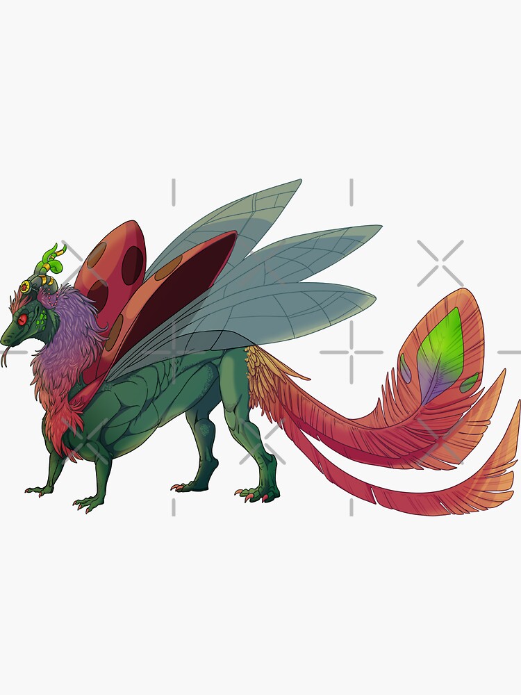 Thumbnail 3 of 3, Sticker, Hybrid dragon Knorki designed and sold by LeundraArt.