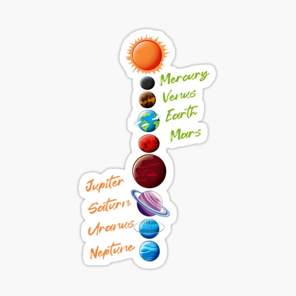 Funny planets in the solar system Sticker