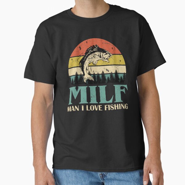 Item preview, MILF Man I Love Fishing Retro Vintage Sunset Funny Fishing Gift designed and sold by EvengoDesign89.