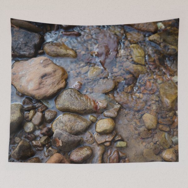 Item preview, Pebbled Rocky Stream, Mountain Creek with Running Water and Rich Colored Rocks with a Moody Atmosphere  designed and sold by PrettyLittlePic.
