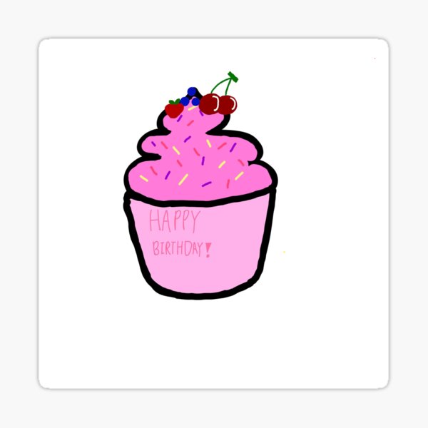 Happy Birthday cupcake Sticker