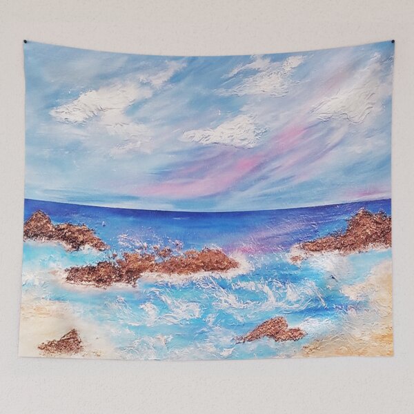 Item preview, Lazy Days of Summer Wavy Beach Artwork  designed and sold by Ilana Khoshsima.