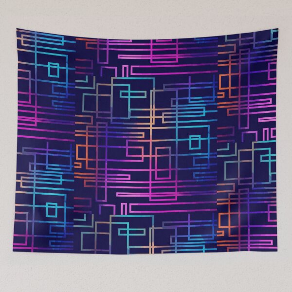 Item preview, Top geometric patterns one line new colorful strips striped art  designed and sold by Design Repo.