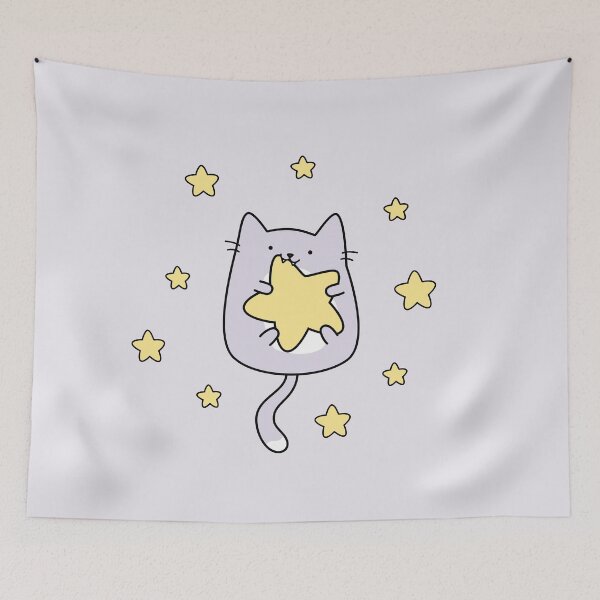 Item preview, Cat catching star designed and sold by sowing.