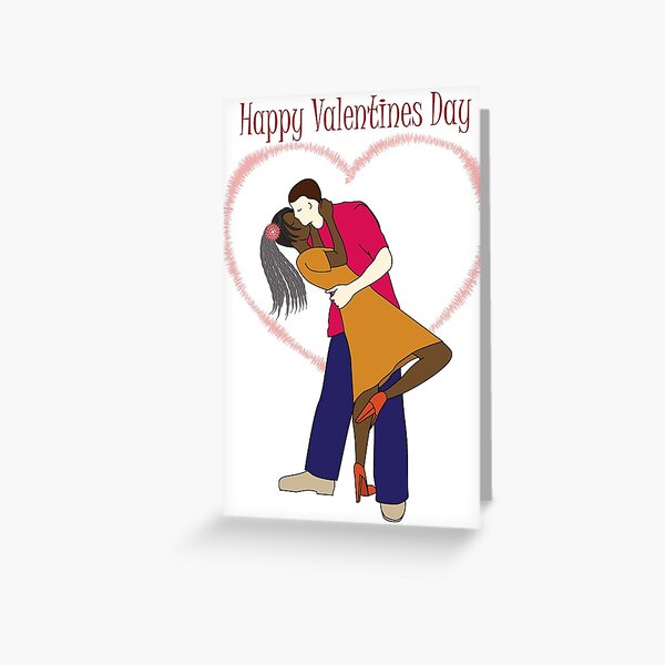 Interracial African Couple Valentine (val004) Greeting Card
