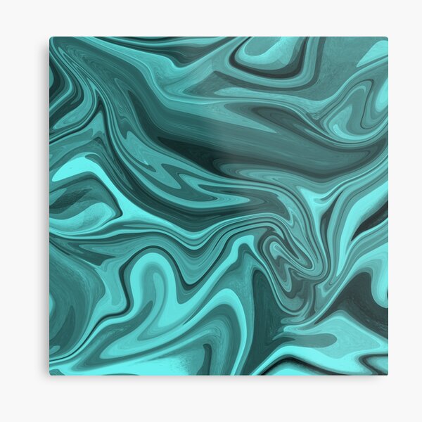 Teal Twirl Metal Print