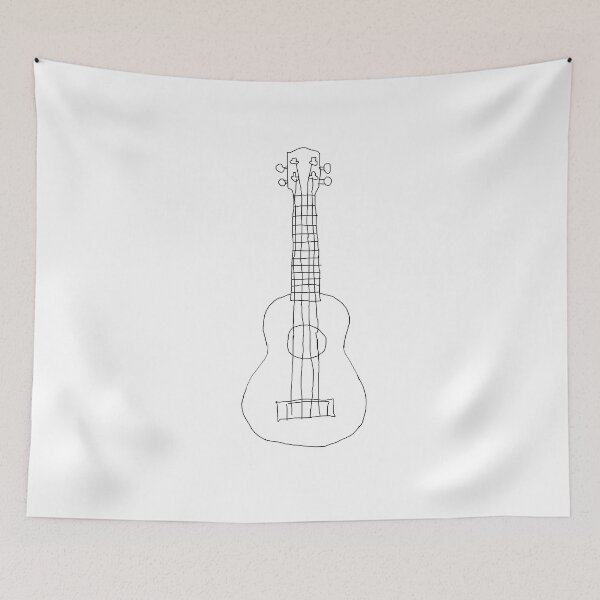 Item preview, messy ukulele line drawing beginner joke bad drawing designed and sold by emcazalet.