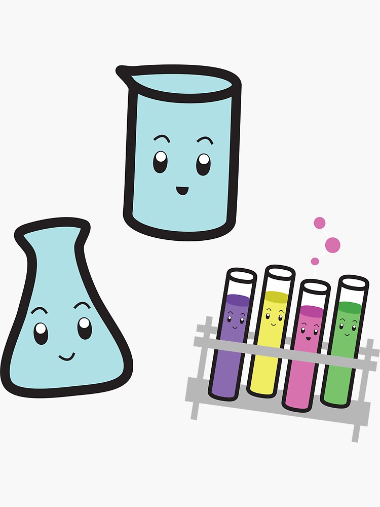 Thumbnail 3 of 3, Sticker, Flasks & Test Tube Stickers designed and sold by scicouture.