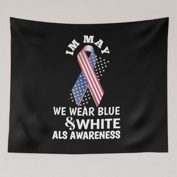 Item preview, Rainbow In May We Wear Blue And White Als Awareness designed and sold by The Nova Prints .