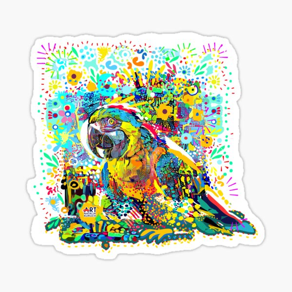 PARROT on dark background Sticker