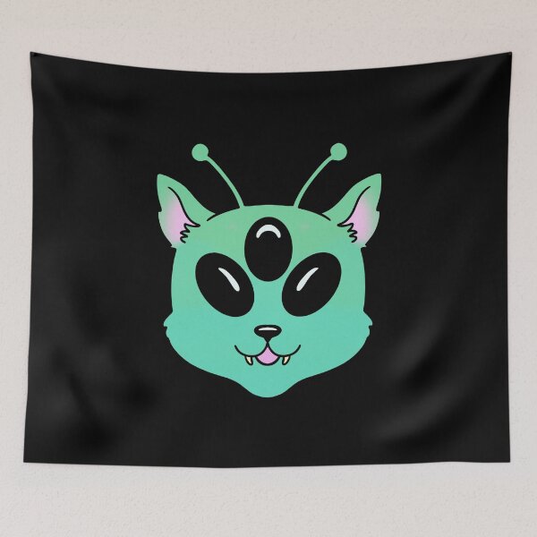 Item preview, Alien Cat Green Cute Kawaii Animal designed and sold by trajeado14.