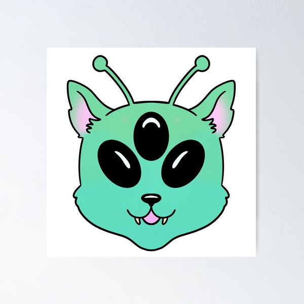 Item preview, Alien Cat Green Cute Kawaii Animal designed and sold by trajeado14.