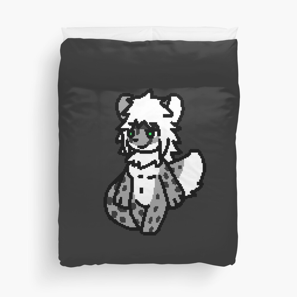 "Changed - Snow Leopard Walking Sprite" Duvet Cover by KonkeyZhong