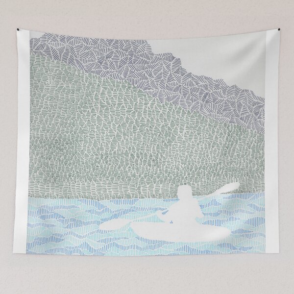 Item preview, Dibujo lineal de kayak de montaña designed and sold by linesonlinesty.