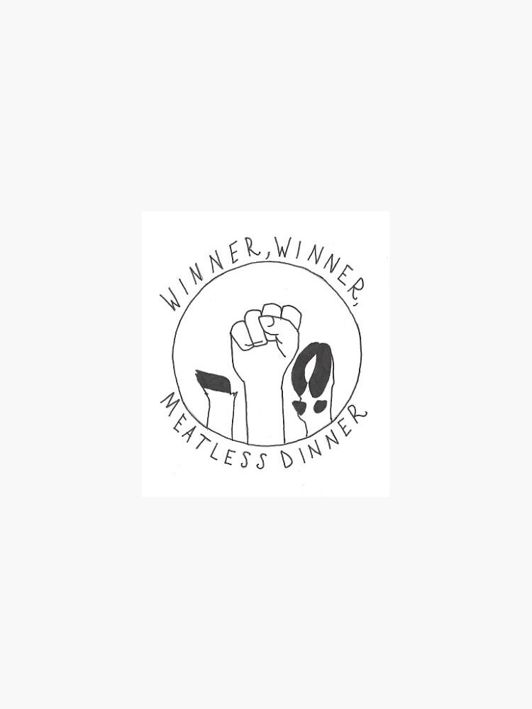 Thumbnail 3 of 3, Sticker, Winner, Winner, Meatless Dinner designed and sold by Woofblitzer.